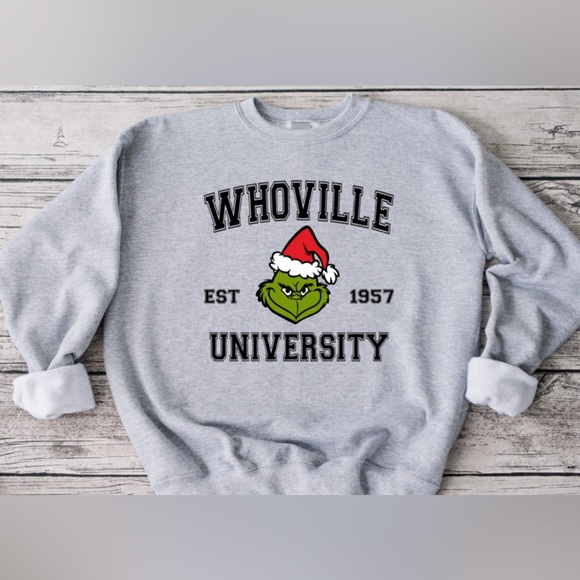 Gildan Tops - ⭐️HP⭐️ Whoville University Crewneck- Gray